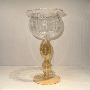 Vintage Hand Blown Candle Holder